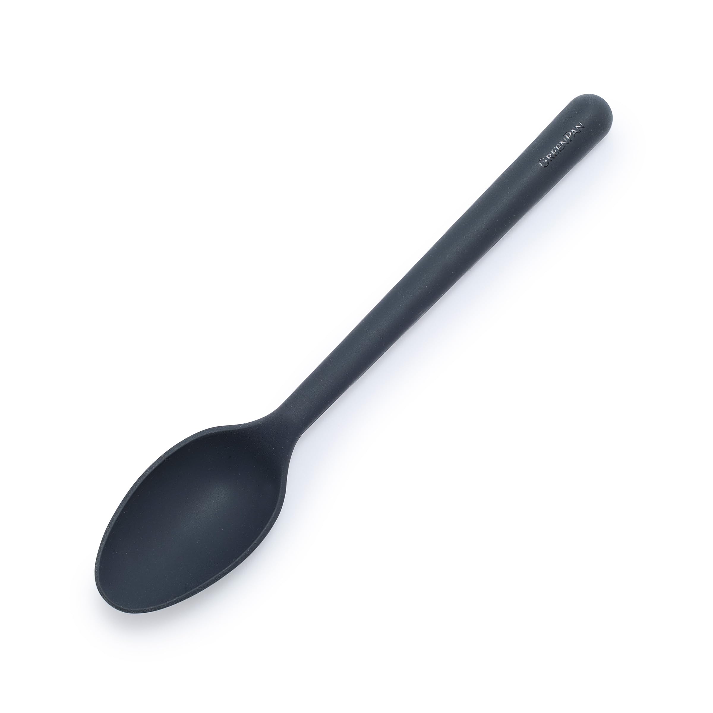 GreenPan Silicone Ultimate Spoon, Mixing Stirring Serving, Cooking Kitchen Utensil, Flexible Rubber Nonstick Cookware, Rigid Steel Core, Heat-Resistant, Anti-Slip Handle BPA-Free Dishwasher Safe, Gray