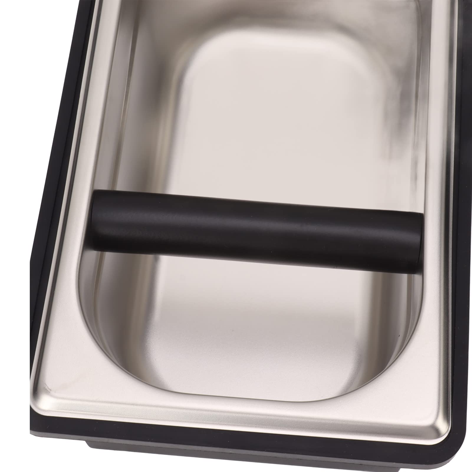 Depósito de acero inoxidable, caja de café con barra de goma extraíble y base antideslizante (L)