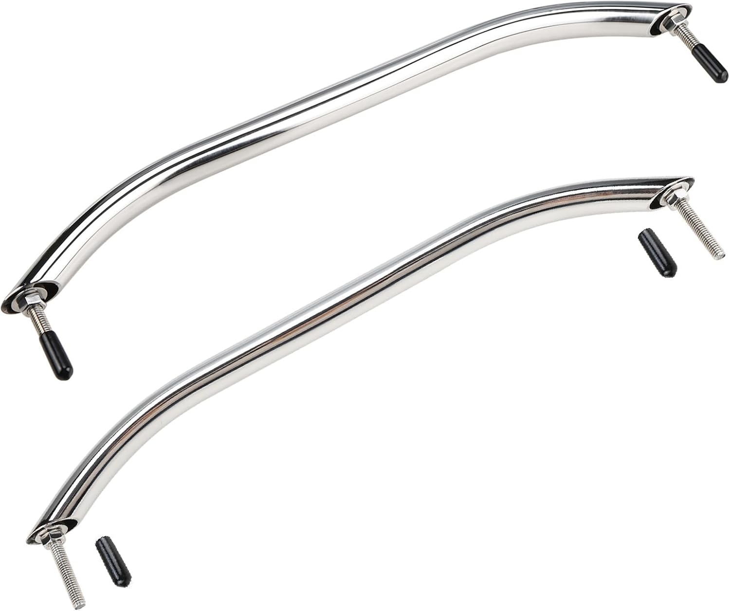 NovelBee 2pcs Boat Grab Handle,17.3“ Polished Stainless Oval Grab Handle Handrail for Marine Yacht RV