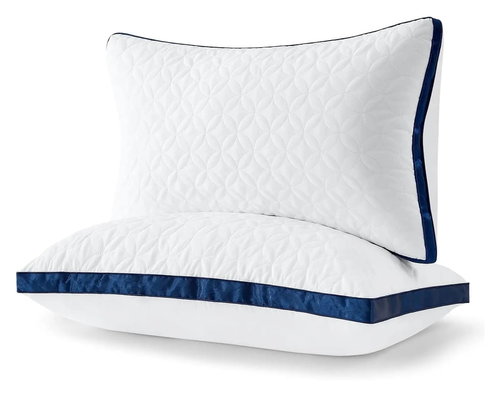 Bed Pillows Standard King Size Set of 2 Fluffy for Back Stomach Or Side Sleepers Luxury Hotel White
