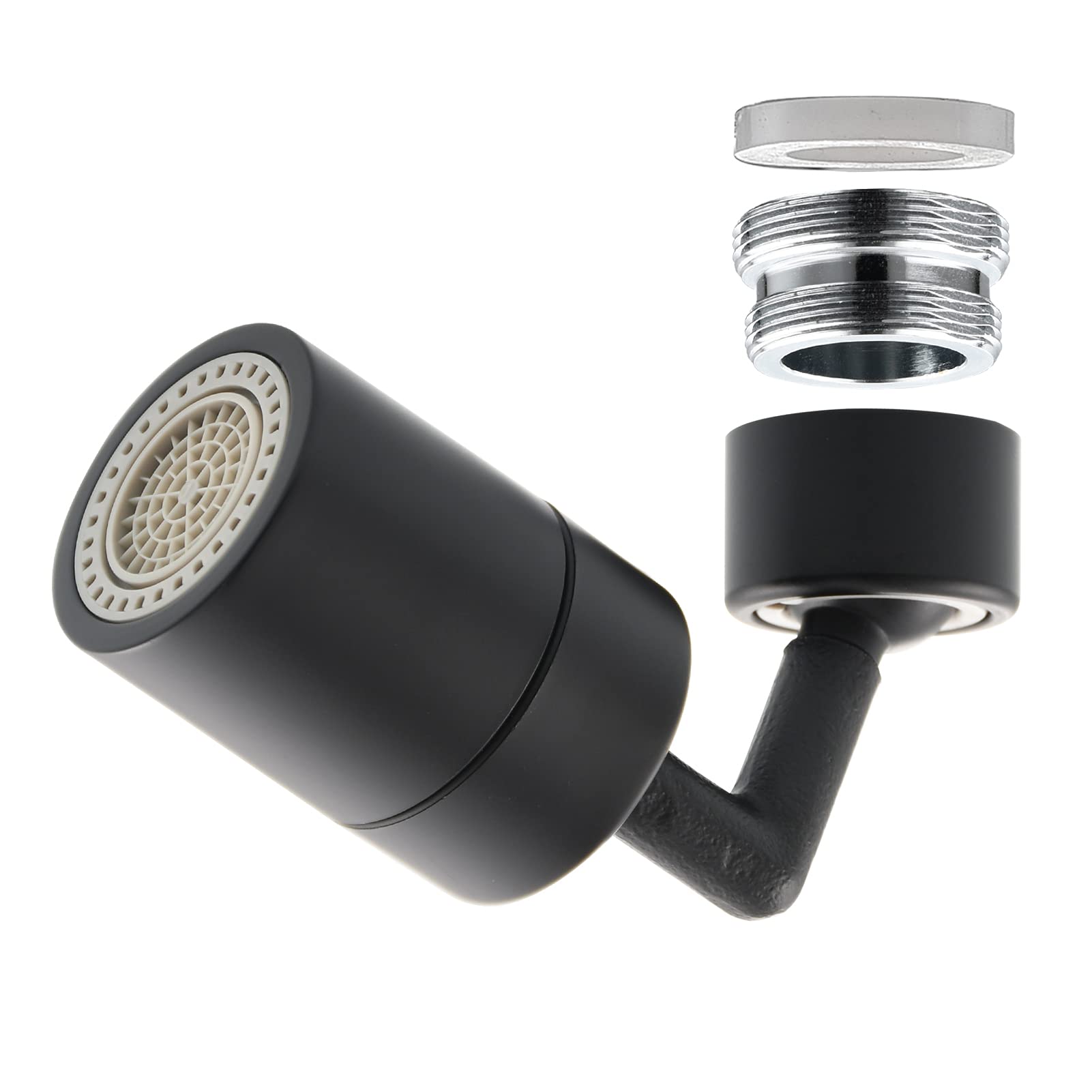 Robinet d'évier de cuisine Aérateur Filtre anti-éclaboussures Extension de robinet 2 modes de pulvérisation d'écoulement Rotation à 720 degrés Embout de pulvérisation M22 x M24 Aérateur d'évier pour
