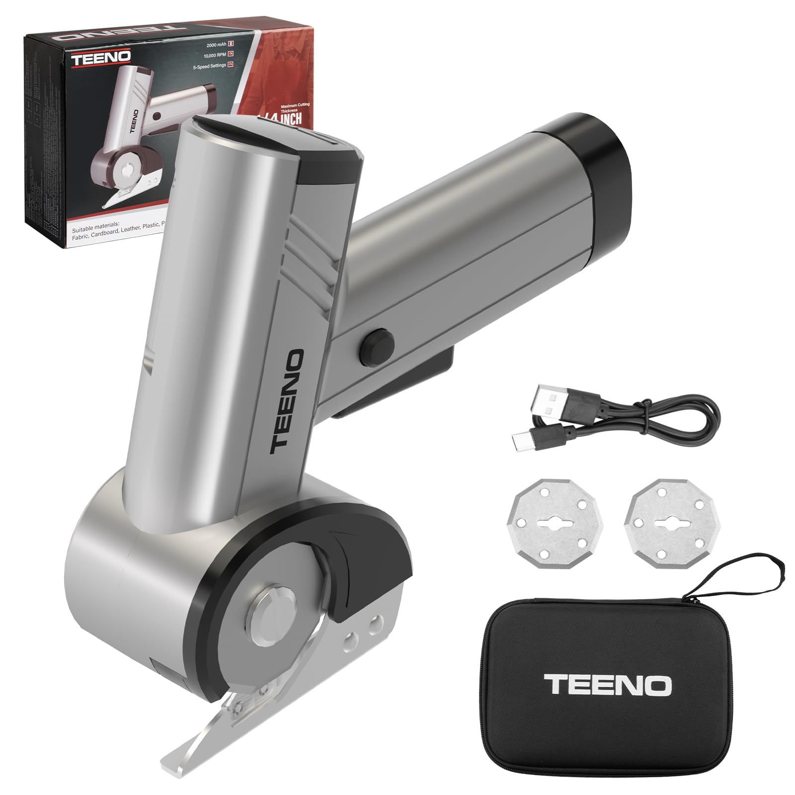 Ciseaux Électriques Sans Fil 4.2V TEENO 2 Lames