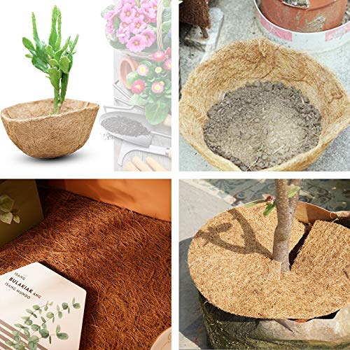 Hatatit 3 Rolls Coco Plant Liner Sheet 16"X40" Flowerpot Basket Insulation Coconut Mat Coir Mat Liner Natural Coco Fiber Replacement Liners For Home Ecological Plant Decor #TOP5