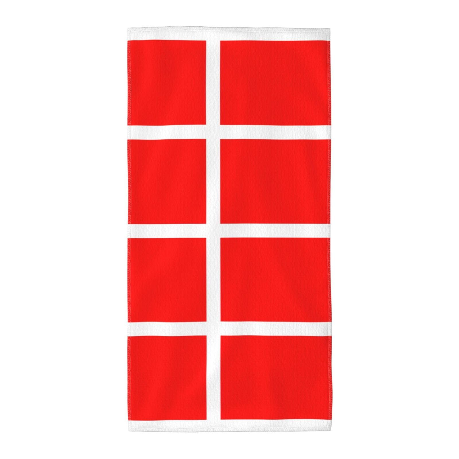 SDEGTHO Denmark Danish Flag Fashion Printed Bath Towel High Water Absorption For Hiking Trip
