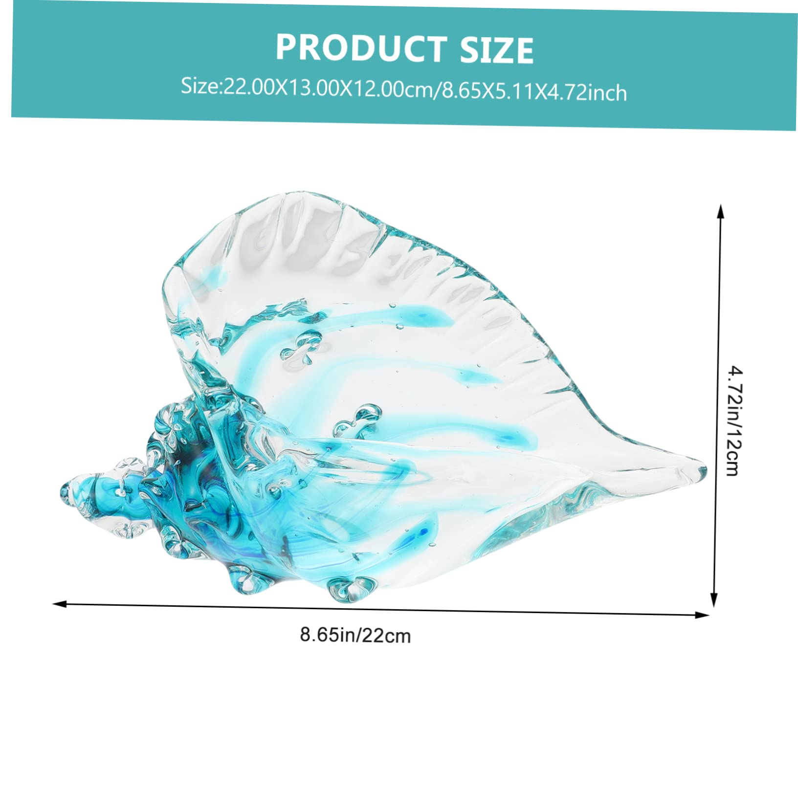 Levemolo Glass Craft Fine Workmanship Sea Shell Shape Decor Chic Glass Couch Desktop Adornment Conch Shell Artistic Decor