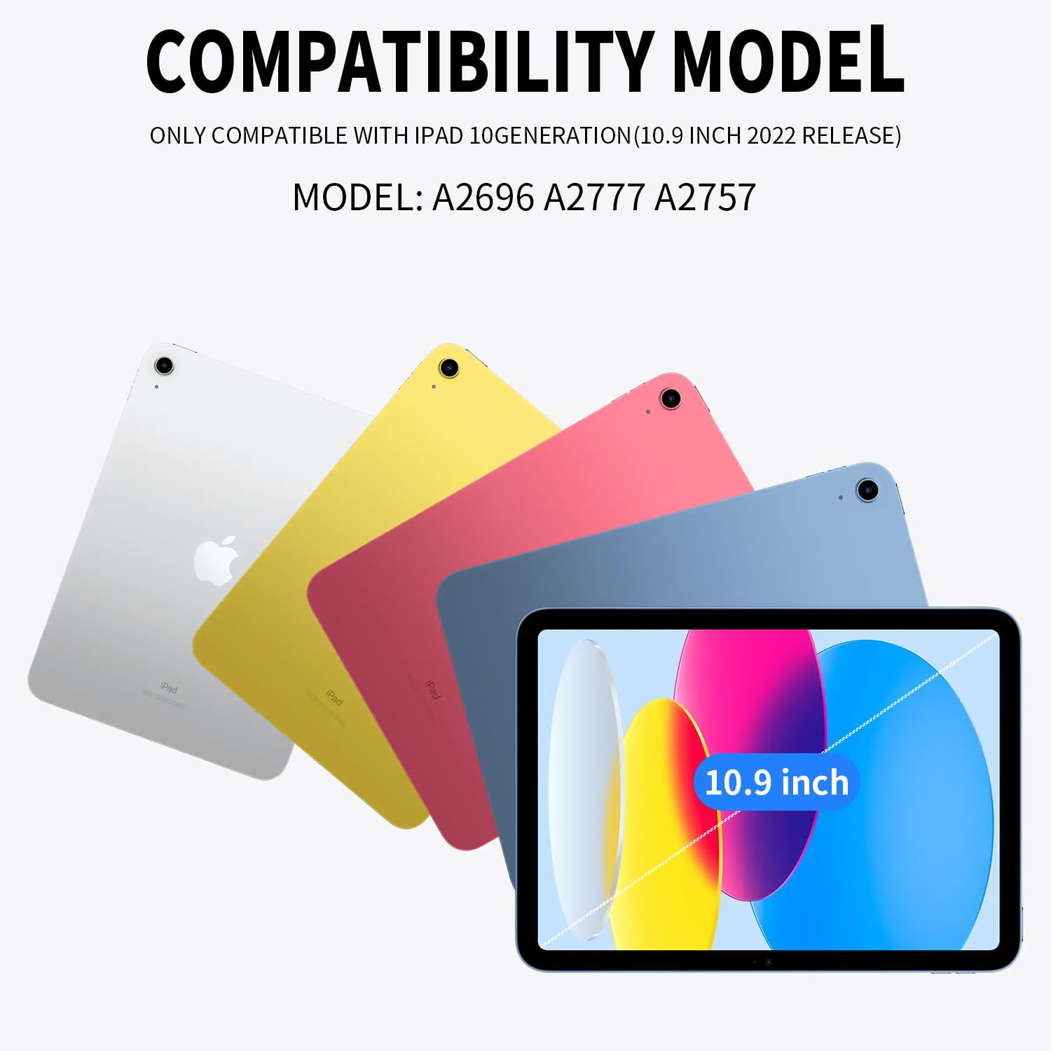 iPad (A16)10th Generation Case, iPad 10.9 Case 2025/2022(Model:A2696 A2757 A2777), Shockproof Silicone Case with Tempered Glass Screen Protector, Pencil Holder & Shoulder Strap, Handle Stand (B-Pink)