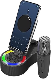 Frxib Phone Stand with Speaker | Wireless Charging Station,Cool Tech Gadgets with LED Lights for Living Room Camping Party...