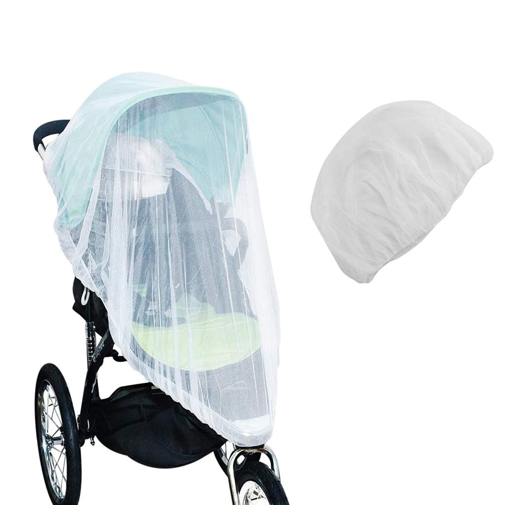 SNOWIE SOFT® Mosquito Net for Baby Carriage Stroller Pram, Carriers, Car Seats, Cradles Perfect Insect Shield for Babies 0-3 Year Elastic Net for Easy Attachment Net for Stroller White