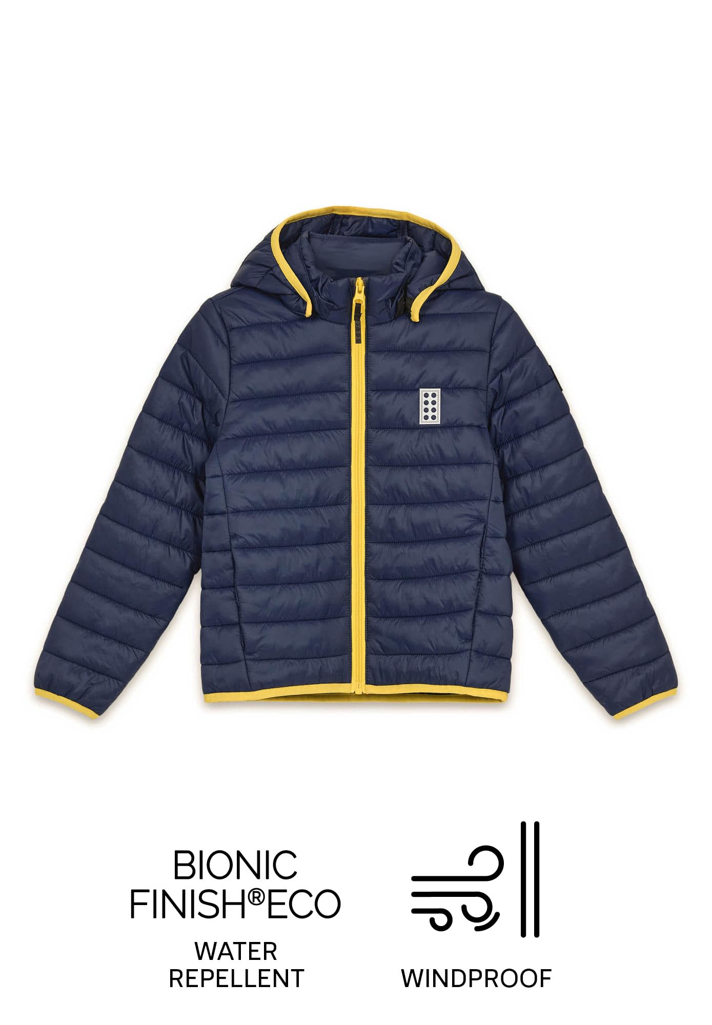 Kabooki LEGO® Gefütterte Jacke für Kinder - Winddichte Frühlings- und Herbstjacke mit Abnehmbarer Kapuze und Reflektoren | Bequeme LEGO® Jacke für Mädchen und Jungen