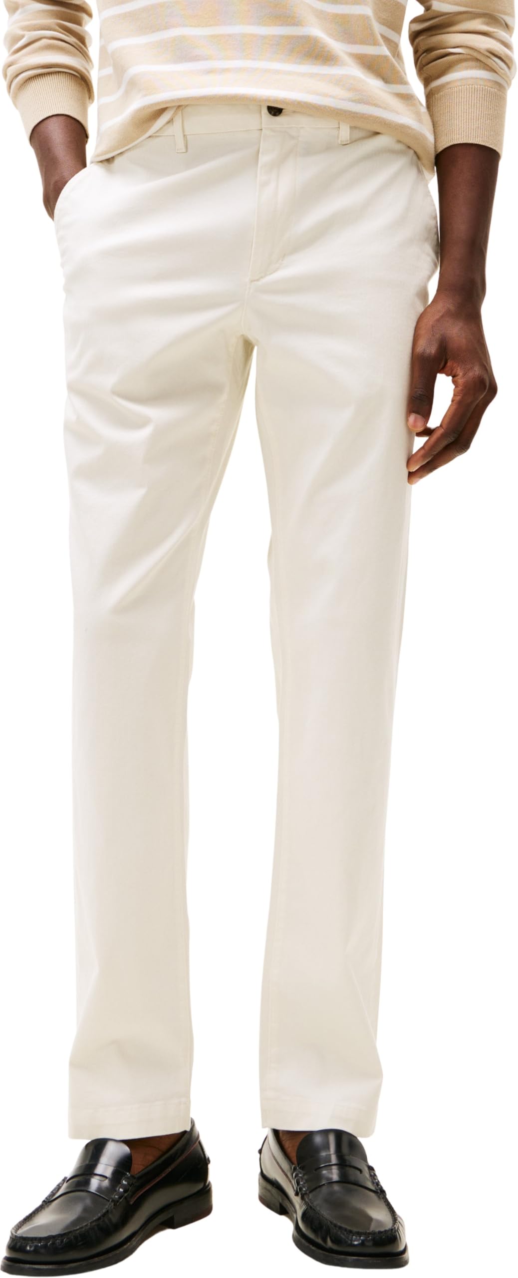 Tommy Hilfiger Men's Denton Printed Structure Chino MW0MW37717 Chino, White, 31W / 32L