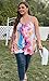 Plus Size Tank Tops for Women Boho Floral Loose Cami Spaghetti Strap Tunic Blouses（Tie Dye Red，3X）