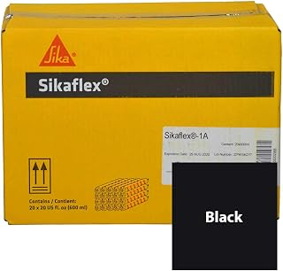Sikaflex 1a Flexible Non Sag High Performance Polyurethane Concrete Masonry Sealant for Vertical and Horizontal Surfaces. Full Case - 20 20oz Tubes. Black