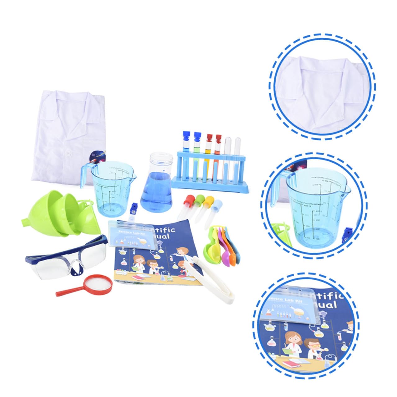 Kit Scientifique pour Garçon Fille avec Expériences de Chimie Éducatives Réutilisable et Résistant pour Jeux de Rôle Scientifiques et Pratique des Sciences Couleur Aléatoire
