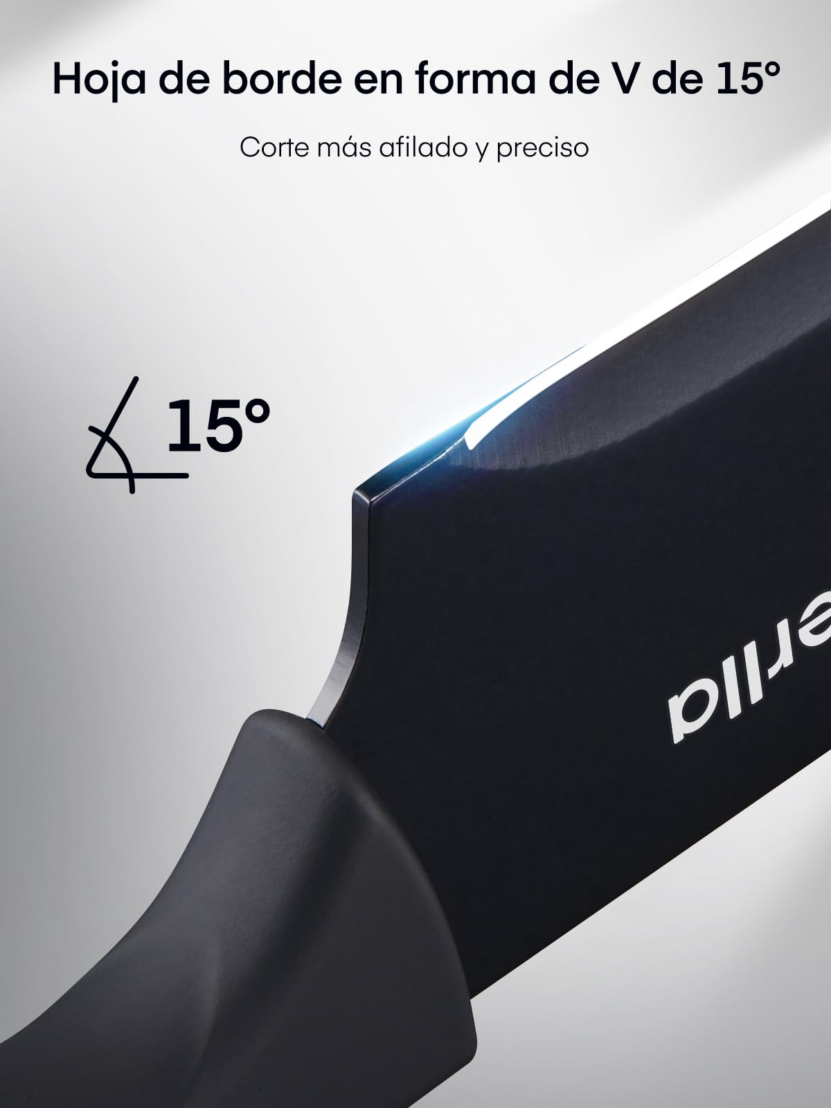 D.Perlla Cuchillos de Cocina, 16 Piezas Negro Revestimiento Antiadherente Juego de Cuchillos de Cocina, Acero Inoxidable de Alto Carbono, Afilado y Antioxidante, con Soporte Acrílico y sacapuntas