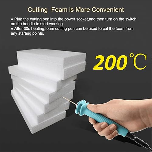 Miniatura 3 de Cortador de espuma eléctrico de alambre caliente, cortador de tablero de espuma de 3.9 in con soporte, cuchillo caliente de 18 W, bolígrafo de corte