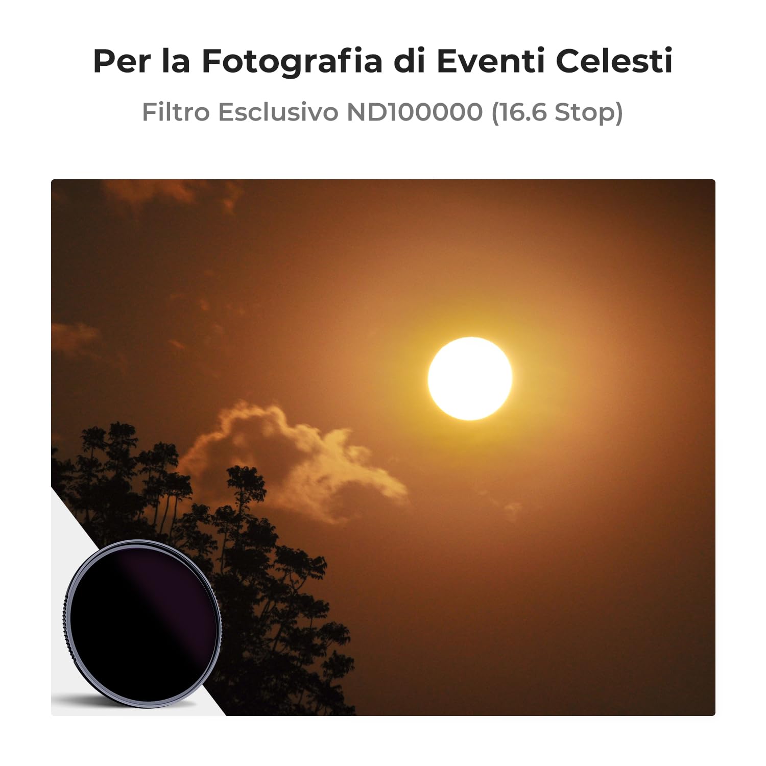 K&F CONCEPT Nano-Xcel Filtro ND100000 da 77 mm per Esposizioni Ultra Lunghe, Fotografia Solare ed Eclissi, Riduzione di 16,6 Stop, Vetro Ottico Premium, 28 Rivestimenti Multistrato