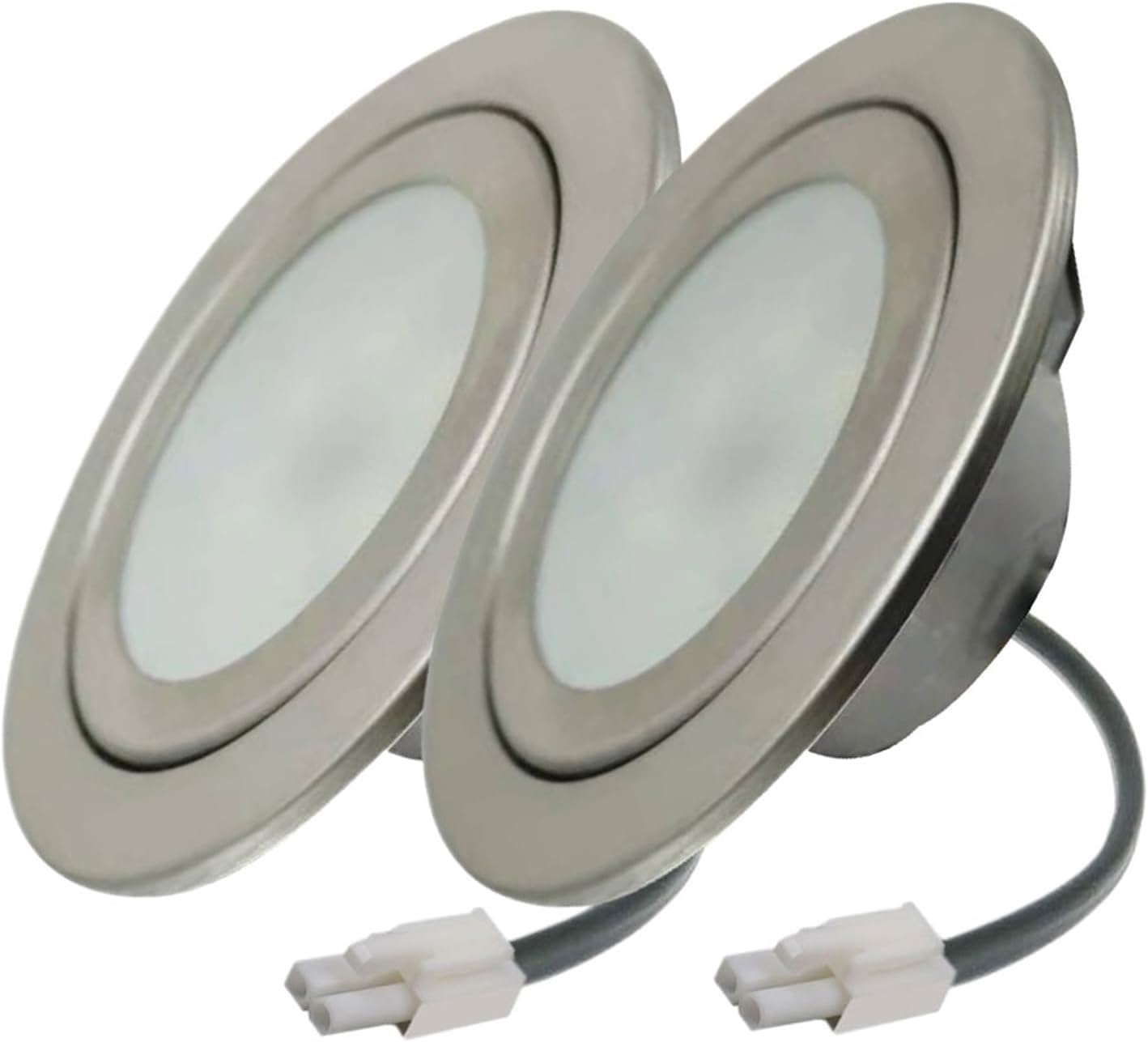 2-Pack DC 12V Kitchen Cabinet Smoke Light Range Hood Light 1.5W 68mm Stove Cabinet Smoke Vent Extractor Light Bulb White 6000K