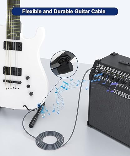 Miniatura 11 de AkoaDa Cable de instrumento de 1/4 de pulgada de 10 pies, paquete de 2 unidades, 0.250 in 1/4 TRS de audio estéreo equilibrado macho a macho