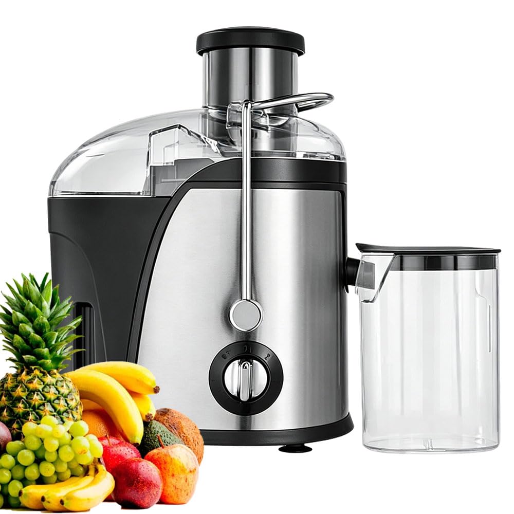 1000W Juicer Machines, Juicers for Whole Fruit and Vegetables, Centrifugal Juicer Machine with 2 Speeds, 3-Inch Wide Mouth Feed Chute, Stainless Steel Juice Extractor, Easy Clean