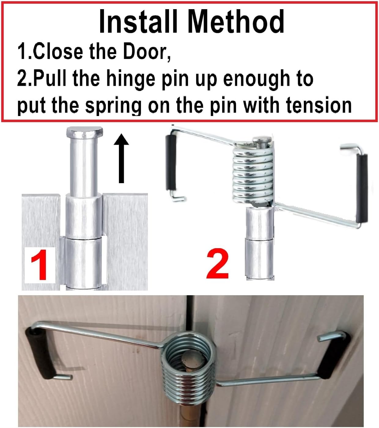 6pcs Spring Door Closer Self-Closing with Rubber Bumpers,Spring Hinge Door Closer,for Door Butt Hinge Pins.Automatic Door Springs to Close Door,Door Closers for Home