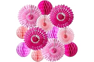 12 pcs 6'' 8'' Honeycomb Balls Tissue Paper Fans