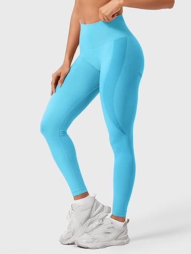 Miniatura 8 de HIGORUN - Leggings sin costuras para mujer moldeadores con diseño gráfico de sonrisas de cintura alta para el gimnasio yoga o hacer ejercicio
