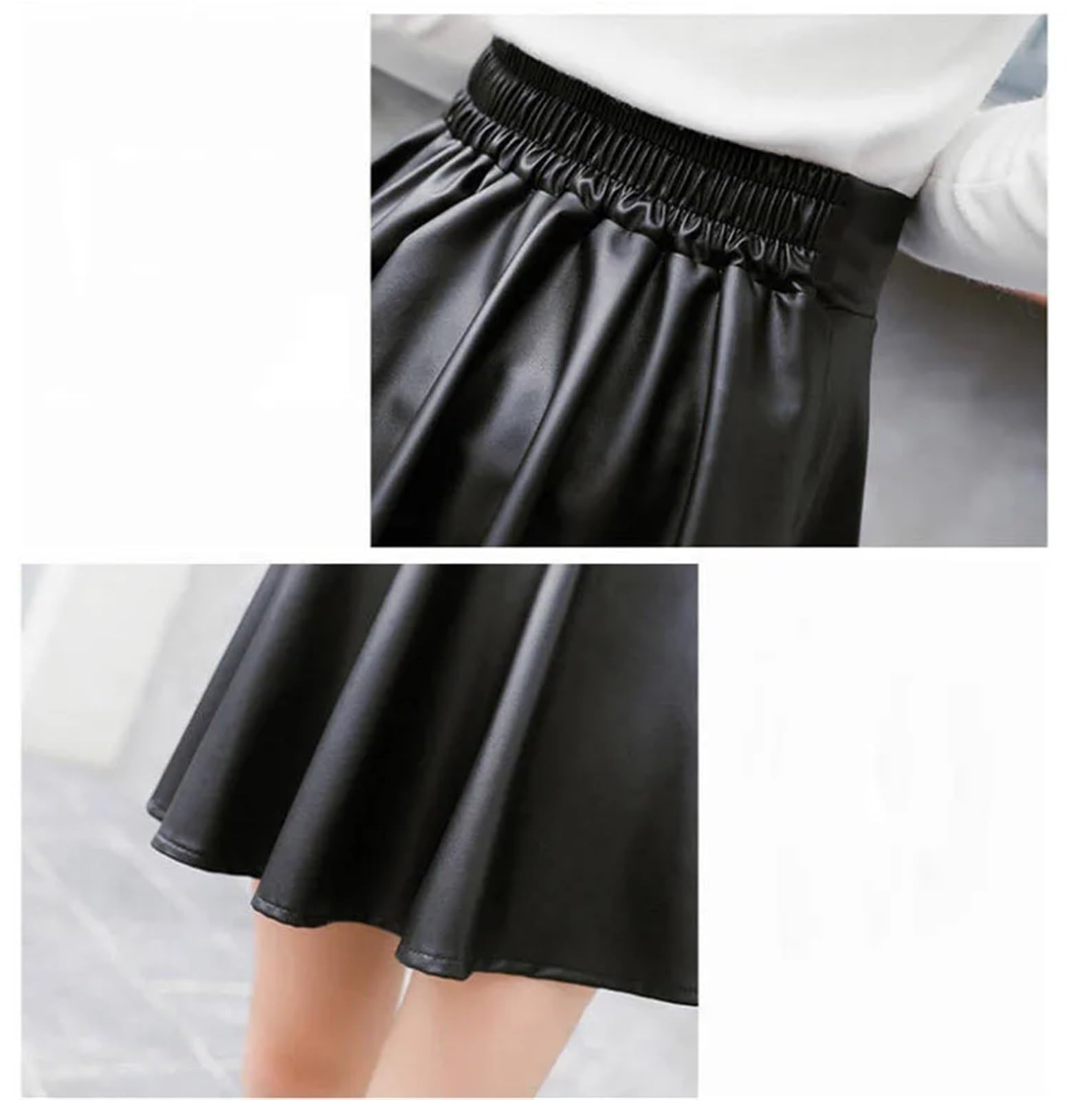 Falda De Cuero para Mujer Faldas Sexis de Piel sintética for Mujer, Minifalda Corta elástica Cintura Alta para Mujer