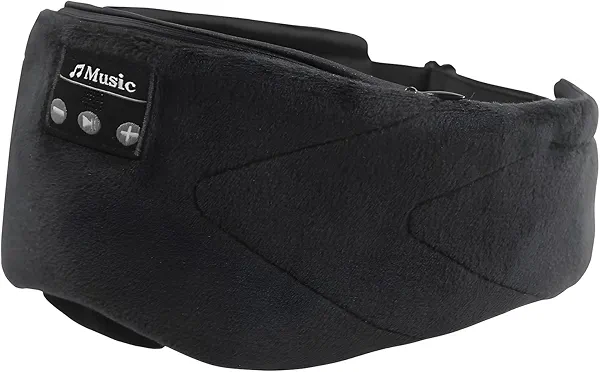 Sleepals Sleep Headphone Eye Mask with White Noise, 35H Battery Life, Built-in Speakers for Side Sleepers, 100% Light Blocking, Wireless Music Streaming (Black)