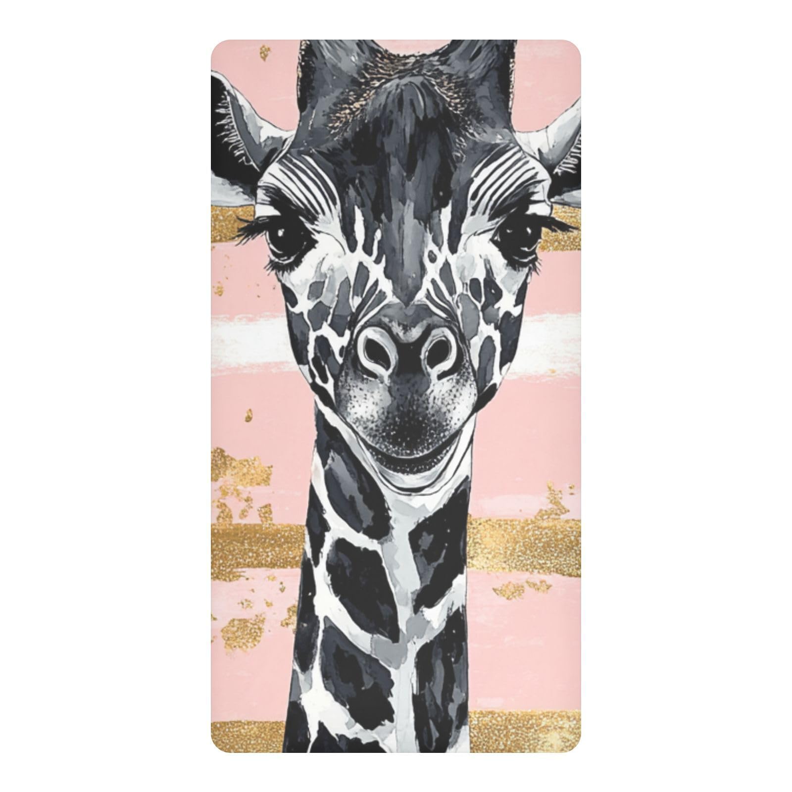 Linge de lit imperméable girafe aquarelle pour lit bébé et nuits sereines
