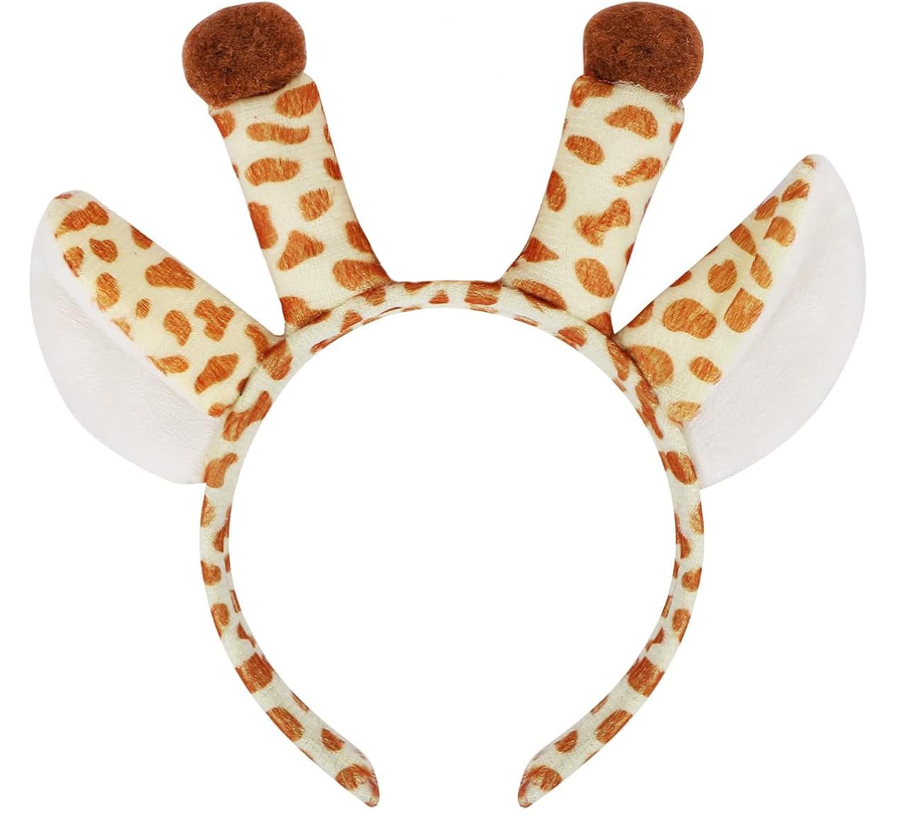 Giraffe Plush Animal Ears and Horns Headband-Halloween Christmas Festival Theme Party Animal Cosplay Costume Headbands Yellow for 15 Years and Older