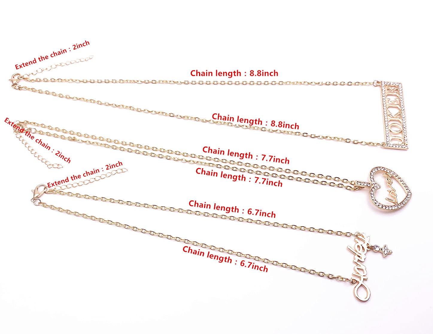 DreamWater Halloween Cosplay Three Piece Love Charm Necklace Gifts for Woman Men