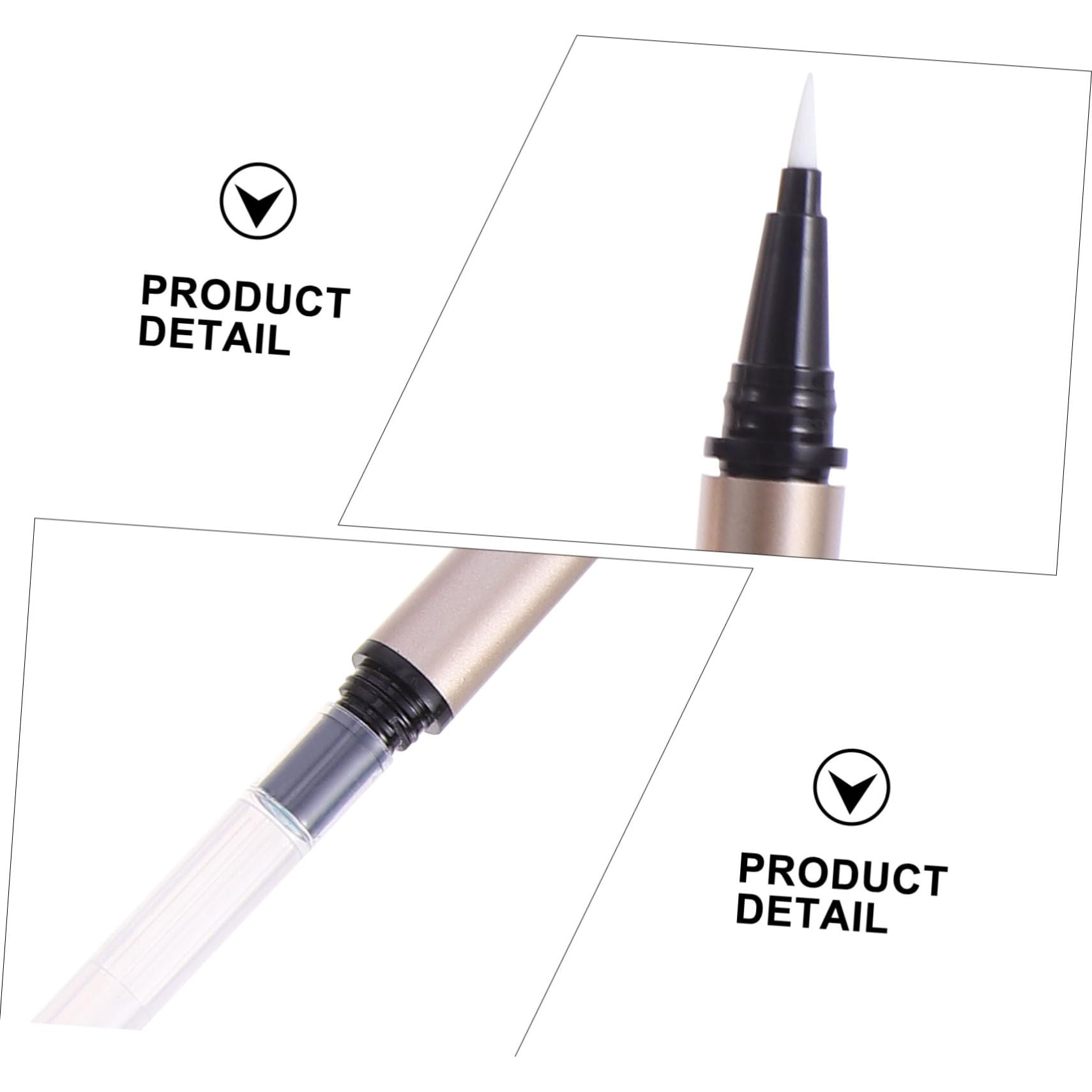 FRCOLOR 5 Pezzi Tubetti di Eyeliner Vuoti Ricaricabili 1Ml in Plastica Oro per Make-up Fai da Te e Applicazione Professionale nei Negozi di Cosmetici