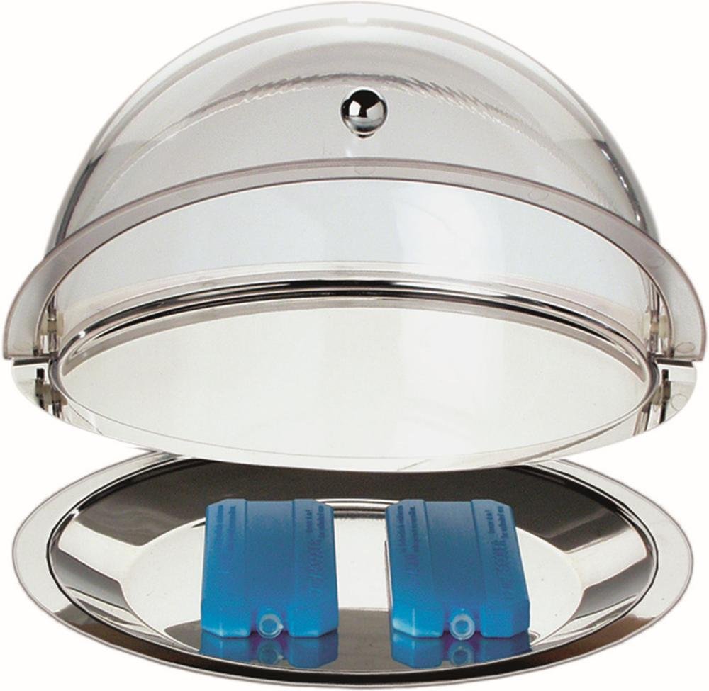 Juego de termo de APS de 5 piezas, diámetro aproximado de 38 cm, altura 24 cm, 1 campana superior de acero Inoxidable, refrigerable, diámetro de 35 cm, diámetro del cuenco de acero inoxidable de 38 cm
