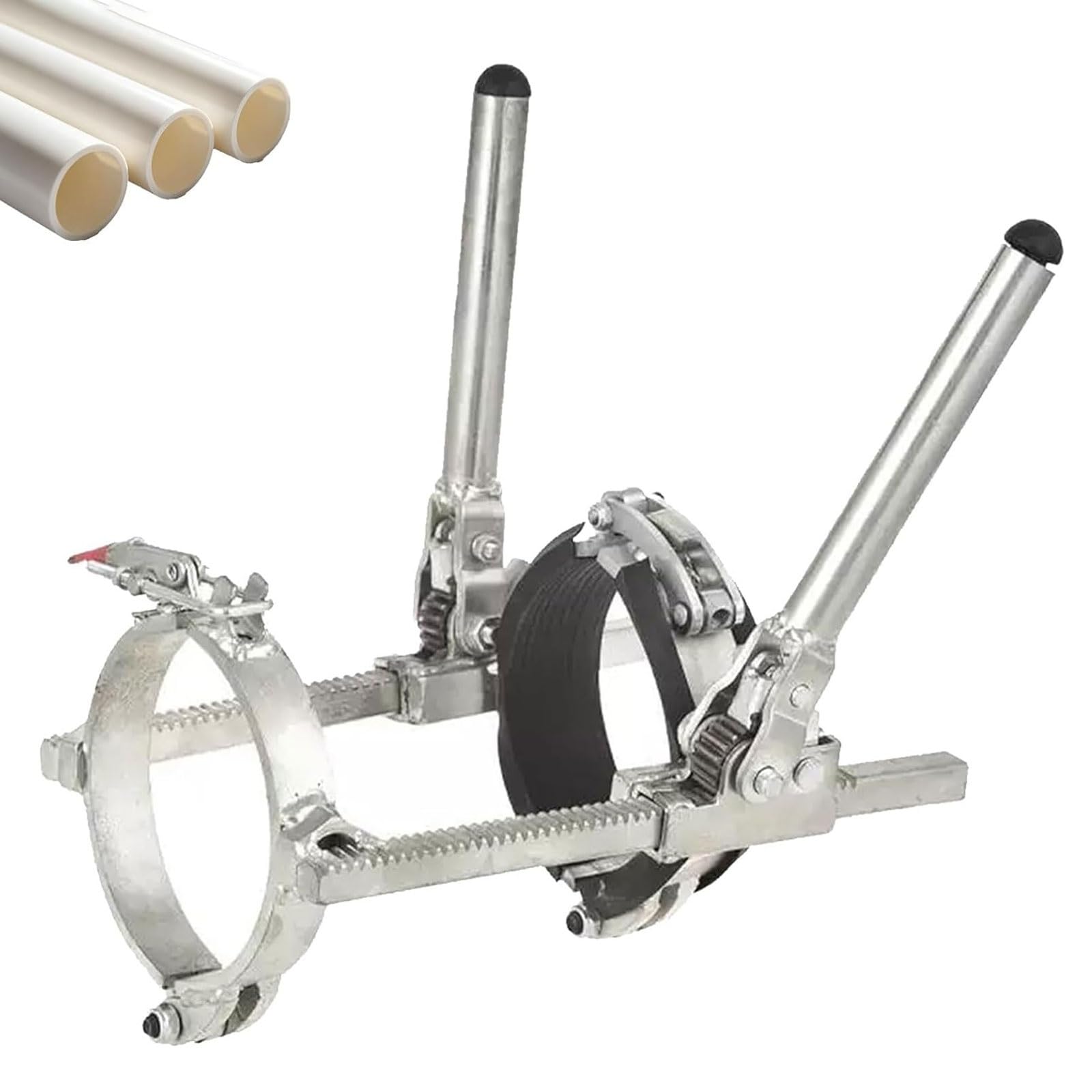XCSCUK PP/PVC Pipe Installation Tensioner,Ratchet Pipeline Alignment Tightening Tool,with Anti-Slip Ratchet Clamp,for Drainage Sewer Construction (75MM)
