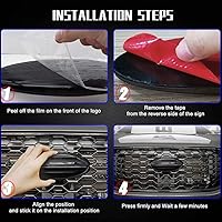 Vista 4 de Paquete de 1 emblema de rejilla frontal de bandera estadounidense de 9 pulgadas para Ford 2004-2014 F150 de 9 x 3.5 pulgadas, placa