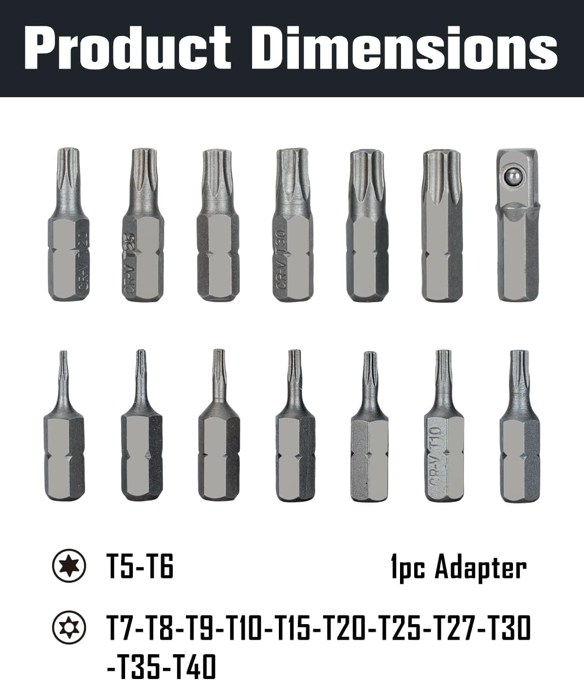 ROTATION 14-piece Tamper Resistant Star Bits and 1/4 inch Magnetic Bit Driver image 2