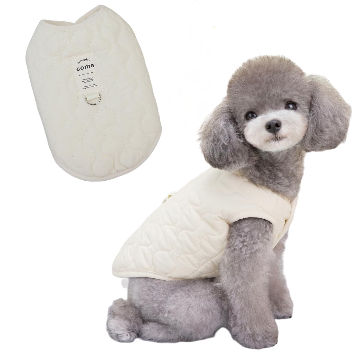 Amazon | Timoya 犬服 冬 ペット服 ベスト Dカン付き 猫 コート