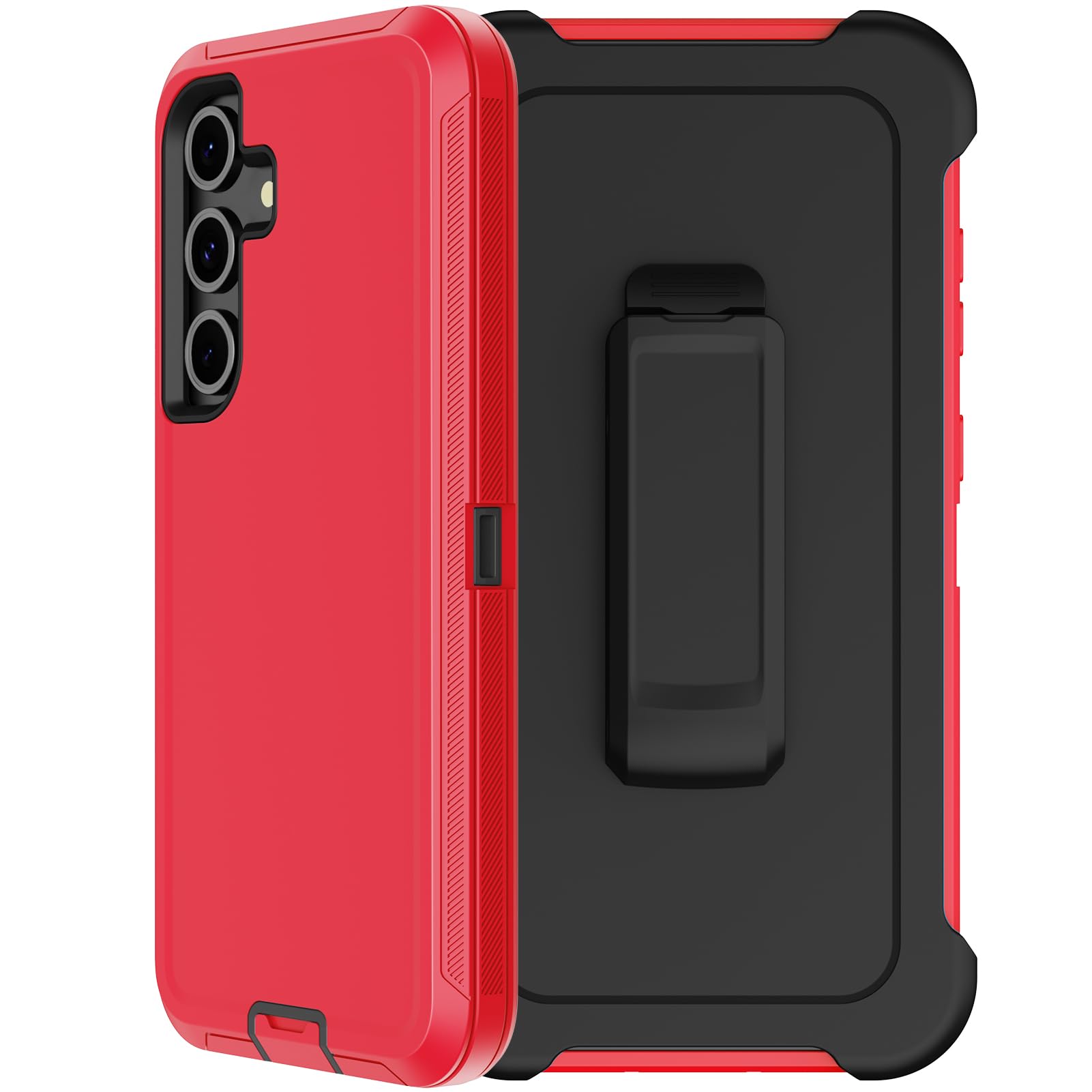 RubCase for Samsung Galaxy S24 FE Case with Belt Clip Holster, 2 x Screen Protector, Heavy Duty Military Grade Full Body Shockproof Rugged Protective