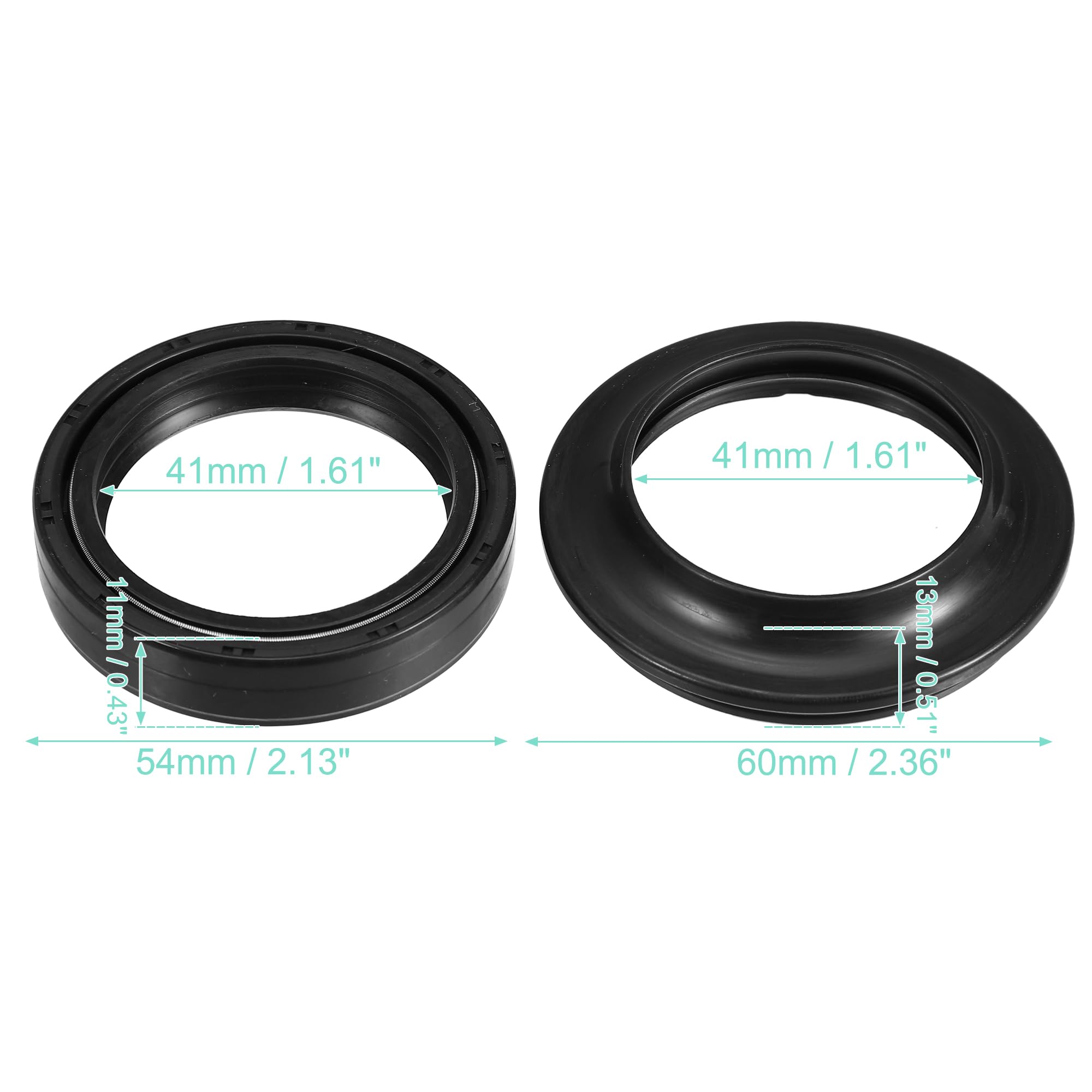 uxcell 1 Set 41mmx54mmx11mm Motorcycle Front Fork Shock Oil Seal