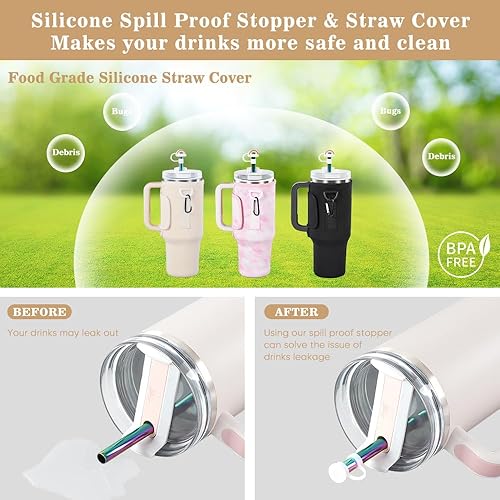 Miniatura 6 de Bolsa de transporte 3 en 1 para botella de agua con bolsillo para vasos Stanley de 40 onzas, soporte para botella de agua con correa para accesorios