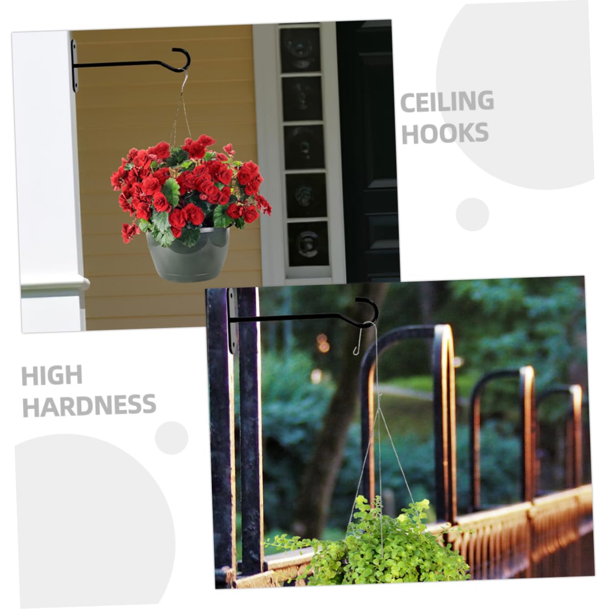 BESPORTBLE 10 Ensembles Crochet pour Pot de Fleurs Suspendu Monter Plantes en Panier Suspendu Crochet Plafond Crochet de Plafond Crochet de Suspension du Plafond Crochets de jardinière Le Fer