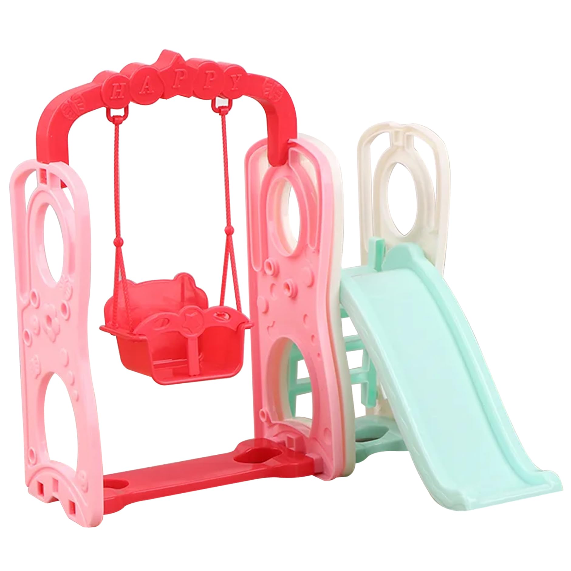Doll Swing with Slide, 2 Pcs Cute Realistic Dollhouse Accessories, Funny DIY Miniature Baby Doll Swing Toy Plastic House Accessories
