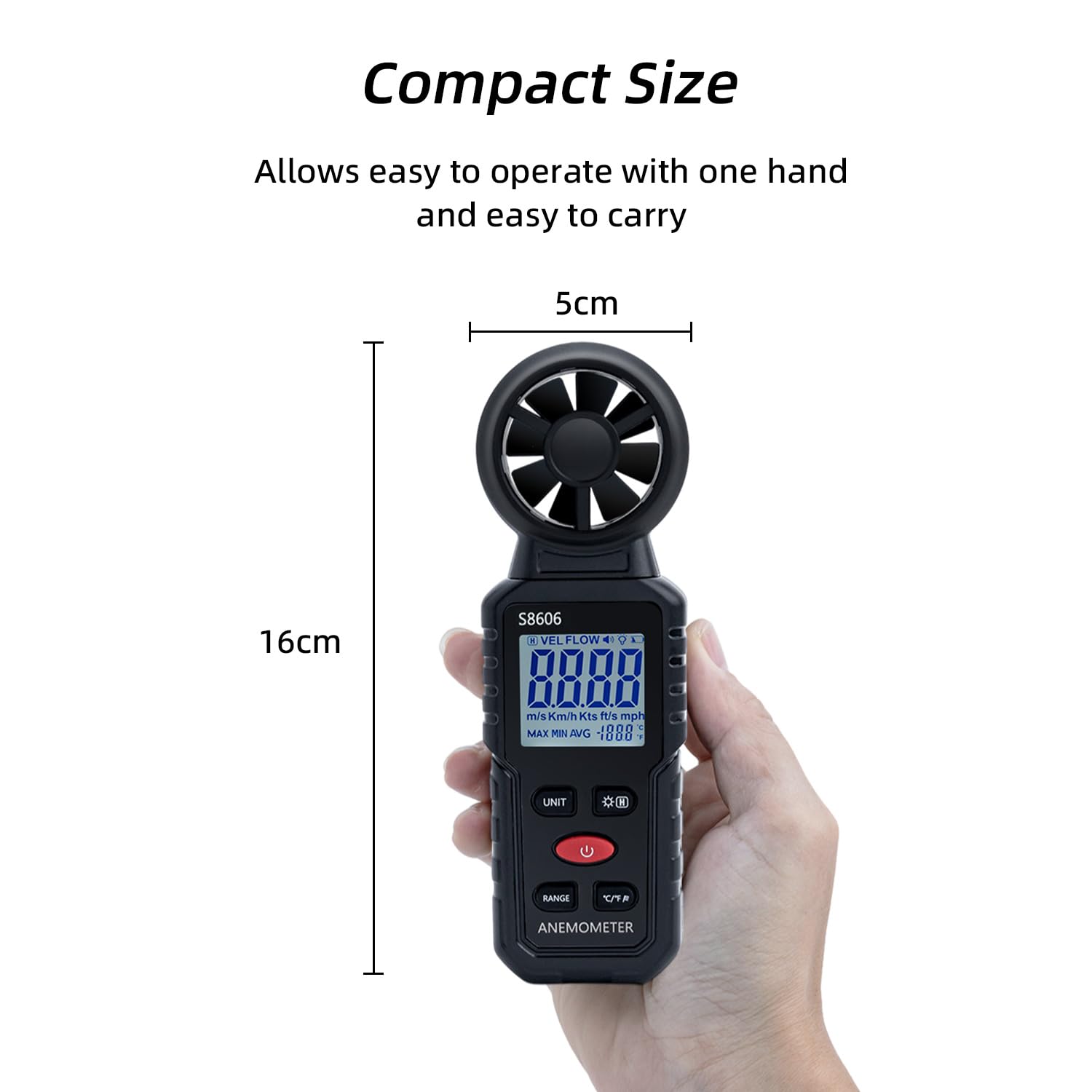 Mcbazel 3-in-1 Anemometer - Wind Speed, Temp & Chill -6