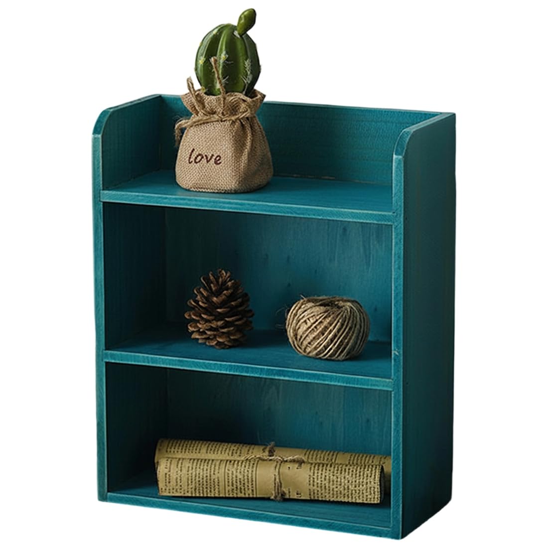 UDSKNV[KSL Wooden Desktop Cup Storage Box Supplies Kitchen Real Wood Display Cabinet Mugs Retro Organizer Rectangular Ape A