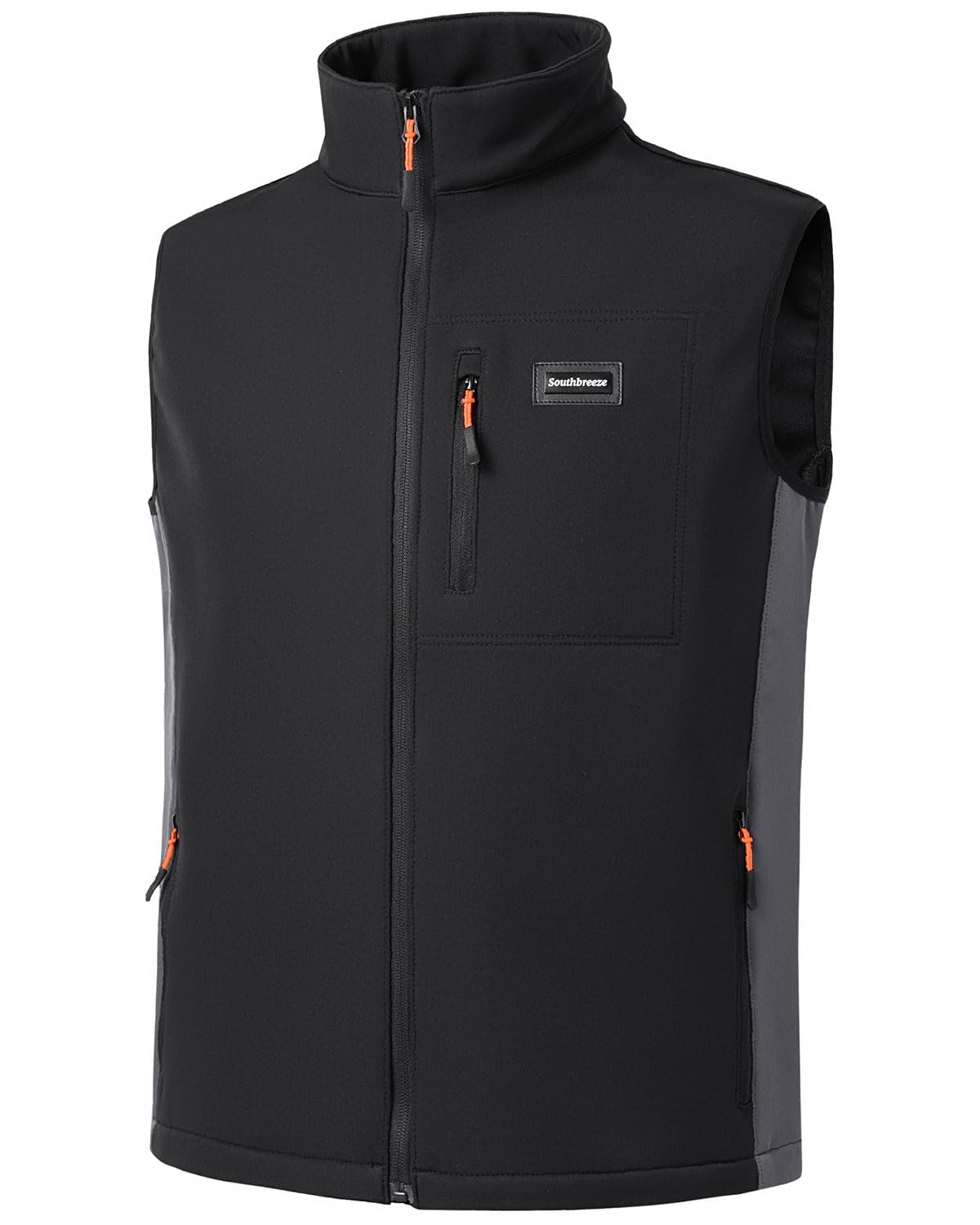 Chalecoo Softshell para hombre Chaqueta sin Mangas con Forro Polar Chaleco cálido con cremallera y bolsillos