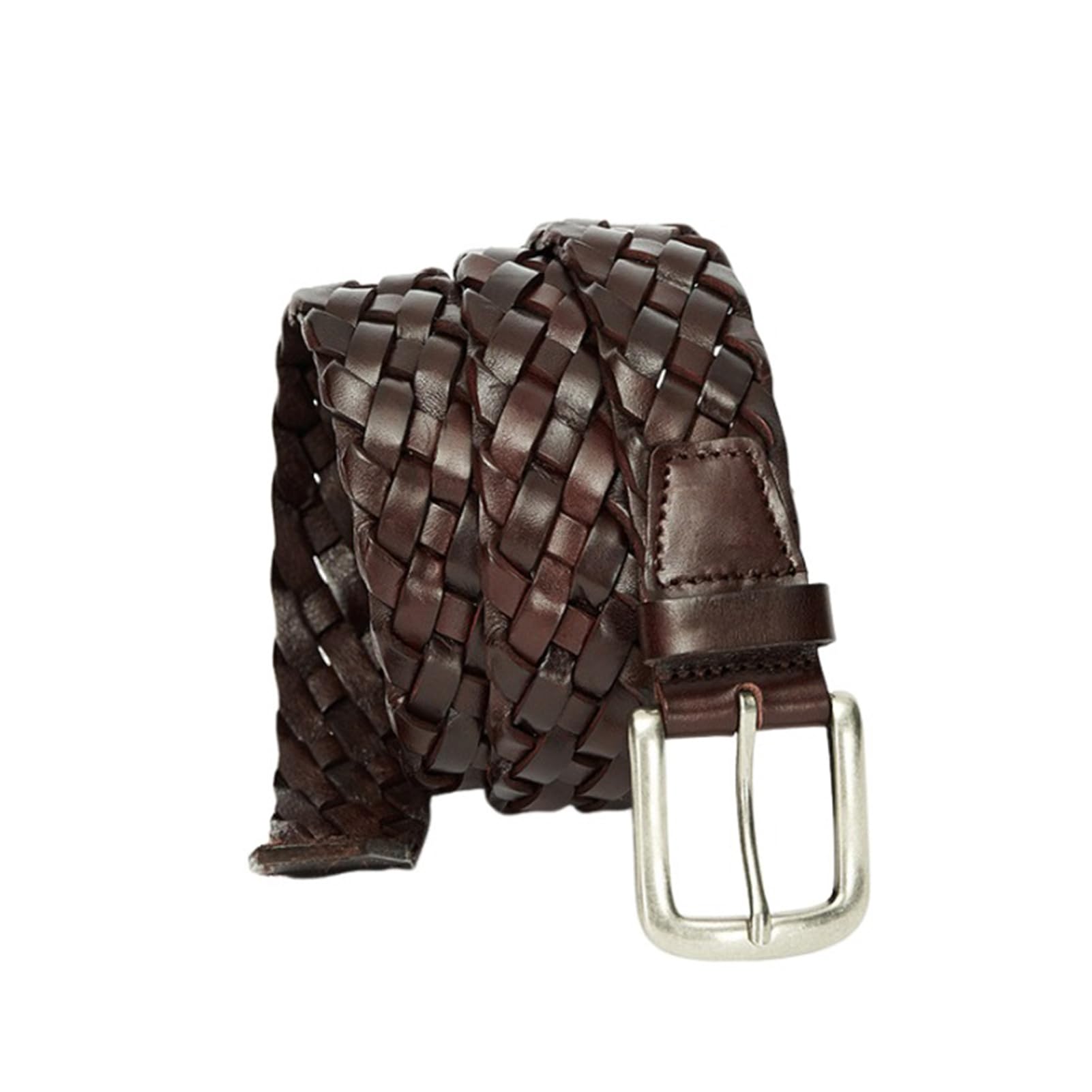 Genérico Mujer Cinturón Trenzado 3,5cm De Ancho Cinturones De Piel De Vacuno Hebilla De Aleación para Pantalones Vaqueros Y Vestidos(110cm/43, Brown)