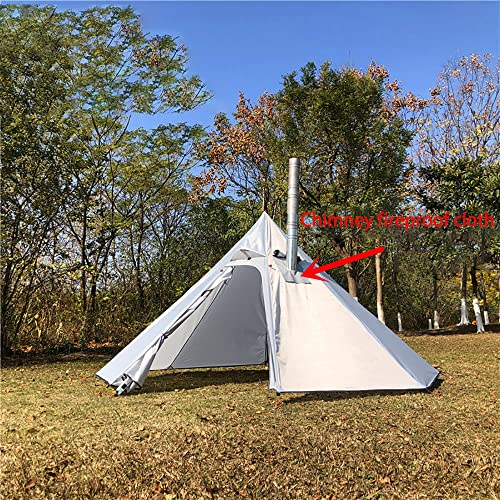 Vilemoon Tipi Hete tent met brandvertragende kachelkrik voor rookkanalen, 2~3 personen, lichtgewicht, tipi-tenten voor familieteam, outdoor, backpacken, kamperen, wandelen - Afbeelding 7