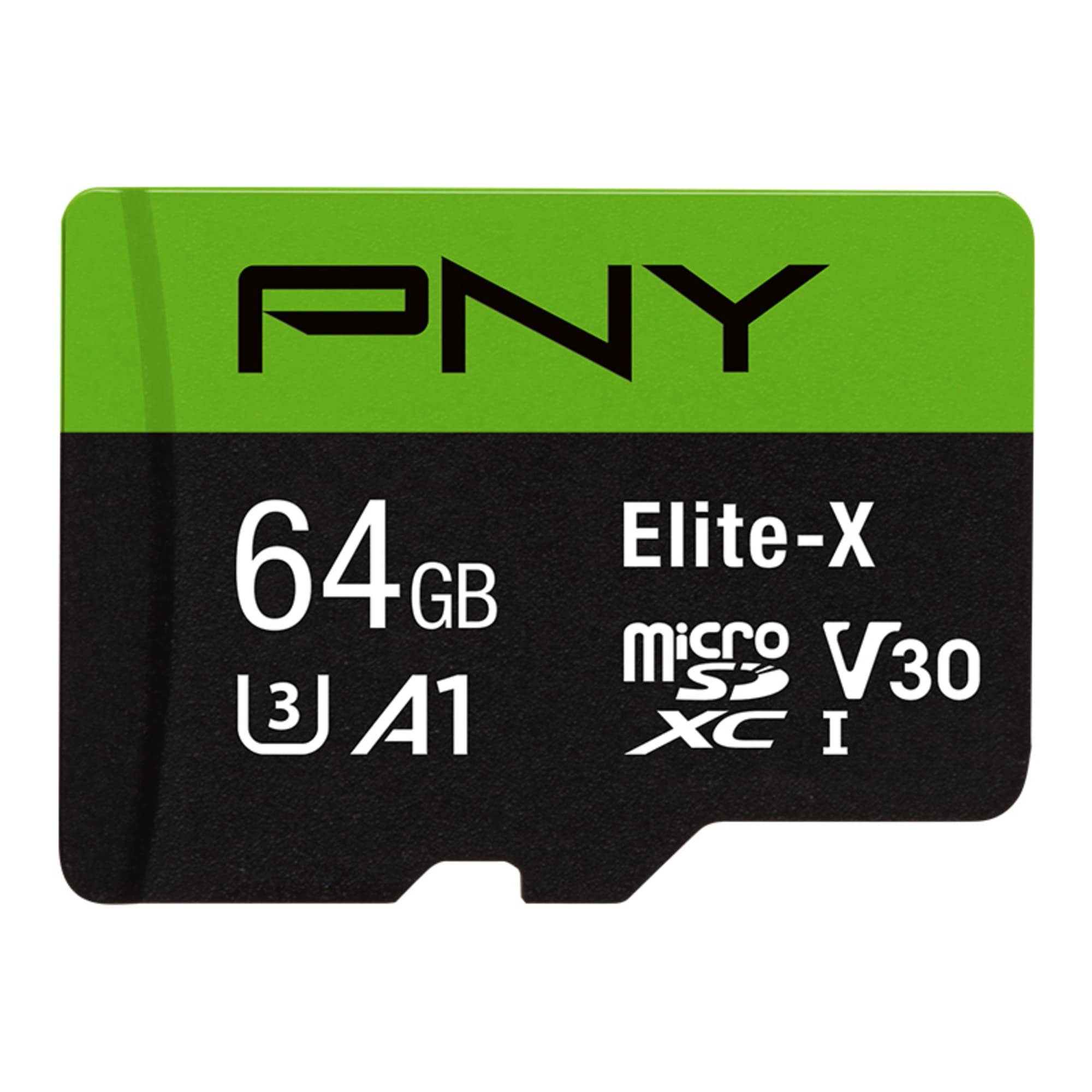 PNY64GB Elite-X Class 10 U3 V30 microSDXC Flash Memory Card