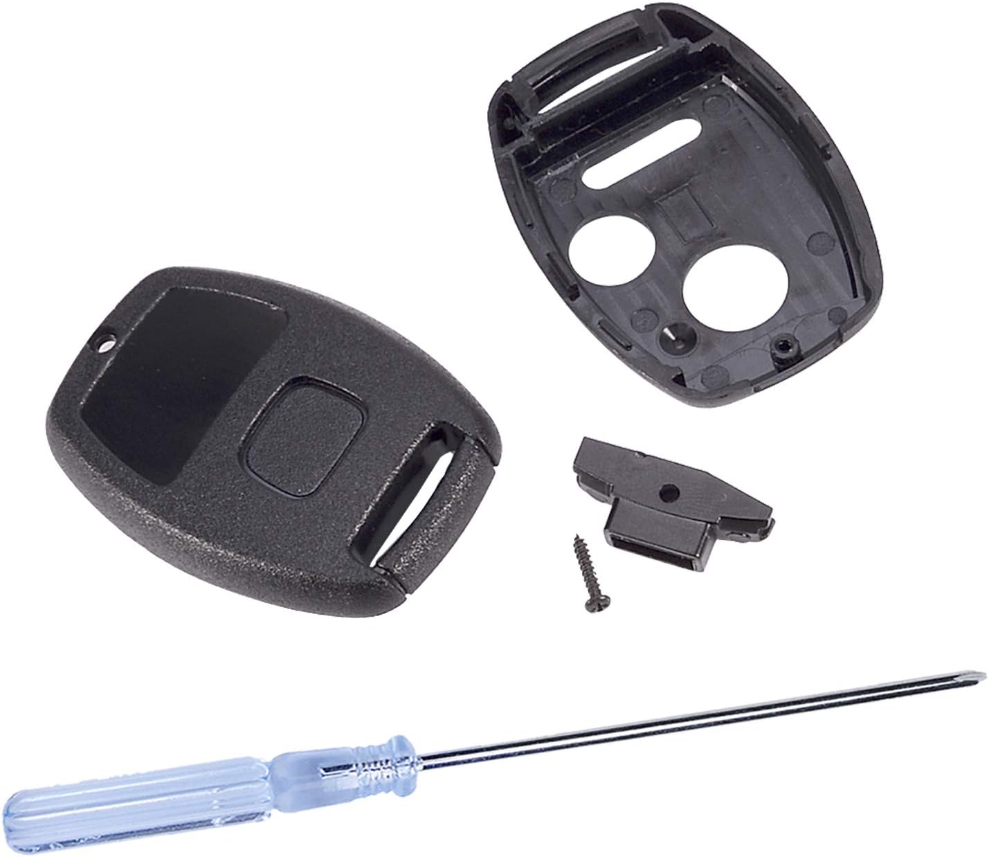 Febrytold 2 Pcs Keyless Entry Remote Key Shell for Honda, 3 Buttons Key Fob Casing for Honda Civic CR-V Fit Accord Crosstour Odyssey CR-Z and 1 Pcs Screwdriver (Only Key Shell)
