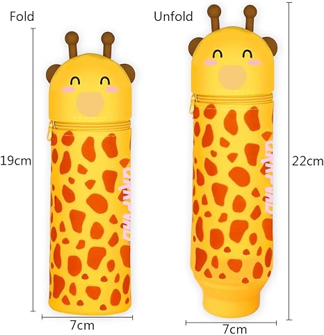 2-in-1 Silikon Federmäppchen Kawaii - Umschlagbarer Stifthalter Für Schule & Büro